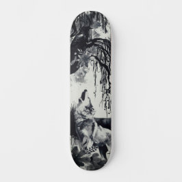 Uniek Art Design Majestic Raven Moon & Wolf Persoonlijk Skateboard