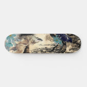 Uniek Art Design Majestic Raven Moon & Wolf Persoonlijk Skateboard (Horizontaal)