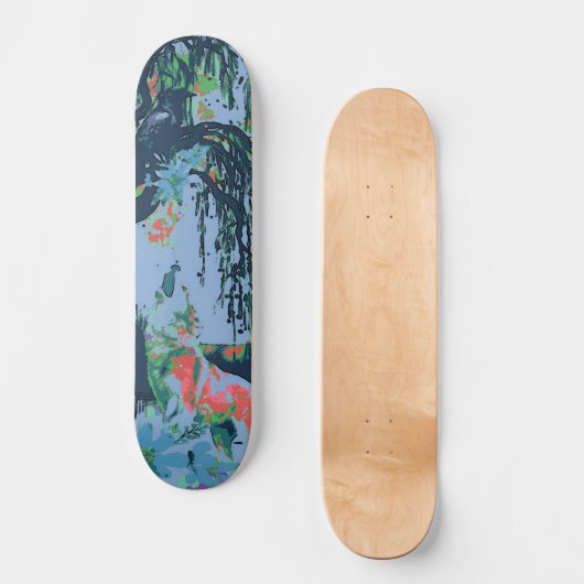 Uniek Art Design Majestic Raven Moon & Wolf Persoonlijk Skateboard (Voorkant)