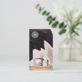 Uniek Artistiek Hawk en Lotus Detail Visitekaartje (Staand voorkant)