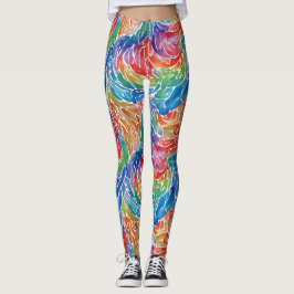Uniek Artsy Rainbow Waterverf Pride Pattern Leggings