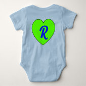 Uniek Baby Jongen Hart met Naam - Monogram Pasgebo Romper (Achterkant)