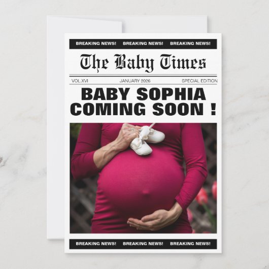 Uniek  baby shower kaart (Voorkant)