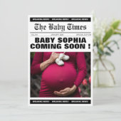 Uniek  baby shower kaart (Staand voorkant)