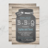 Uniek Baby shower van Rustisch Mason Jar Chalkboar Kaart (Voorkant / Achterkant)