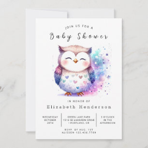 Uniek bedrukbaar uil Baby shower Kaart