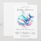 Uniek bedrukbaar walvis Baby shower Kaart (Voorkant / Achterkant)