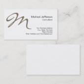 Uniek Beige Monogram zwart wit Visitekaartje (Voorkant / Achterkant)