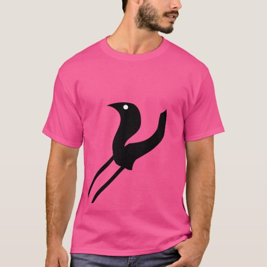 Uniek Bird geïnspireerd Abstract Design T-shirt (Voorkant)