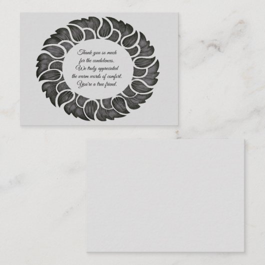 Uniek blad Lijst na begrafenis bedankkaarten Notitiekaartje (Voorkant / Achterkant)