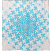 Uniek blauw Abstract douchegordijn (Voorkant)