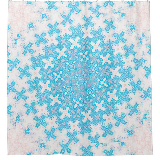 Uniek blauw Abstract douchegordijn (Voorkant)