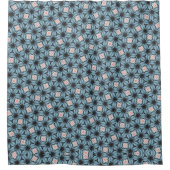 Uniek blauw Abstract douchegordijn (Voorkant)