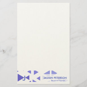 Uniek Blauw Driehoekpatroon Briefpapier