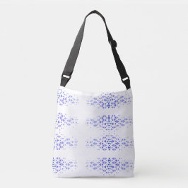 Uniek blauw driehoekpatroon crossbody tas