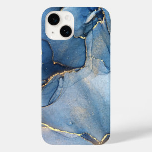 Uniek Blauw Goud Marmeren Patroon iPhone / Android Case-Mate iPhone 14 Hoesje