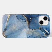 Uniek Blauw Goud Marmeren Patroon iPhone / Android Case-Mate iPhone Case (Achterkant (horizontaal))