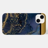 Uniek Blauw Goud Marmeren Patroon iPhone / Android Case-Mate iPhone Case (Achterkant (horizontaal))