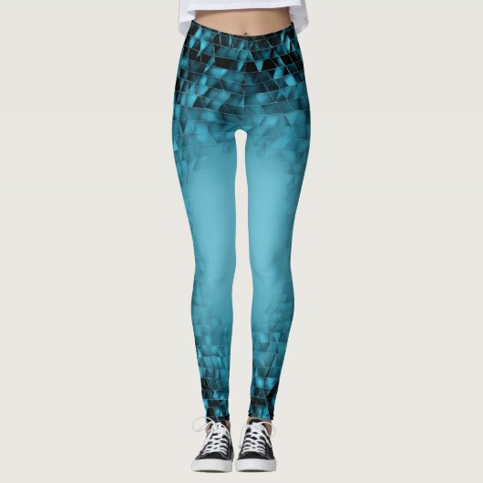 Uniek blauw leggings (Voorkant)