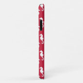 Uniek blauw monogram rood zeepaard Case-Mate iPhone case (Achterkant/rechts)