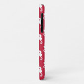 Uniek blauw monogram rood zeepaard Case-Mate iPhone case (Achterkant/links)