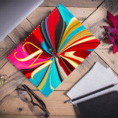 Uniek Blauw Rood Goud Monogram Vervloeid Abstract Notitieboek