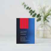 Uniek blauw rood, modern visitekaartje (Staand voorkant)