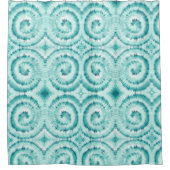 Uniek blauw wervelpatroon douchegordijn (Voorkant)