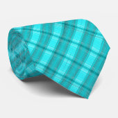 Uniek Blauwgroen blauw Aqua Turquoise Plaid Patter Stropdas (Opgerold)