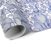 Uniek blauwkonijnenkonijn - Floral Animal Pattern Cadeaupapier (Rol Hoek)