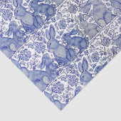 Uniek blauwkonijnenkonijn - Floral Animal Pattern Tissuepapier (Detail)