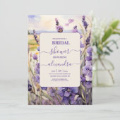 Uniek bloemenlavendel vrijgezellenfeest kaart (Staand voorkant)