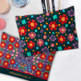 Uniek Bloemenpatroon Leuk Custom Accessoire Bag Etui