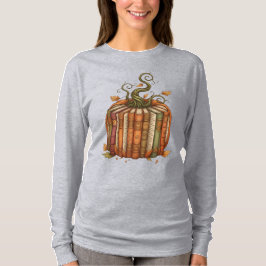 Uniek boek Pompoen Reader Herfst Lange Mouw T-shir T-shirt