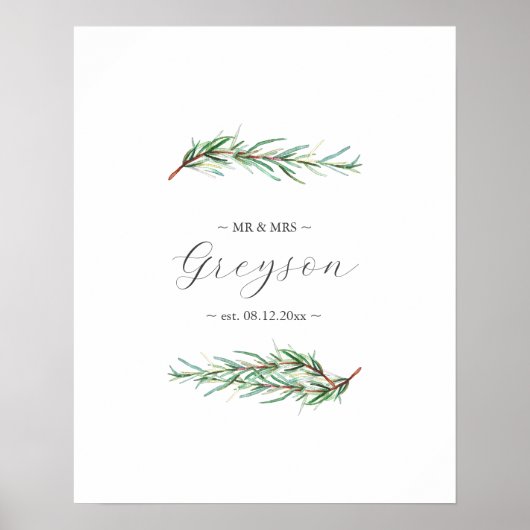 Uniek Botanisch Trouwteken en Keepsake Poster (Voorkant)