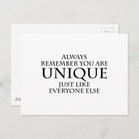 uniek briefkaart (Voorkant / Achterkant)