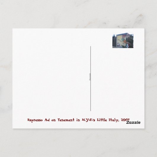 Uniek Briefkaart advertentie geplaatst op N.Y.C. A (Achterkant)