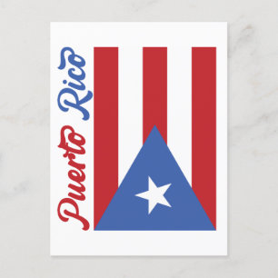 Uniek Briefkaart van de vlag van Puerto Rico