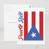 Uniek Briefkaart van de vlag van Puerto Rico (Voorkant / Achterkant)