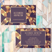 Uniek bruin goud abstract boho vet elegant visitekaartje