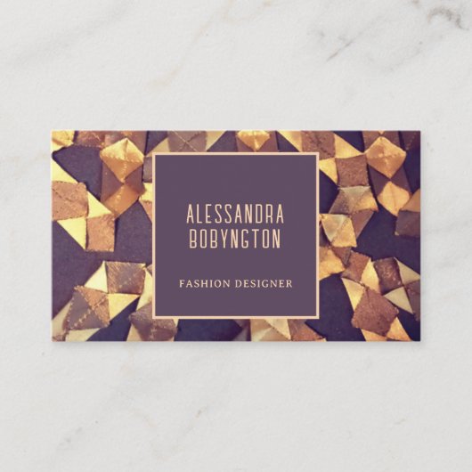 Uniek bruin goud abstract boho vet elegant visitekaartje (Voorkant)