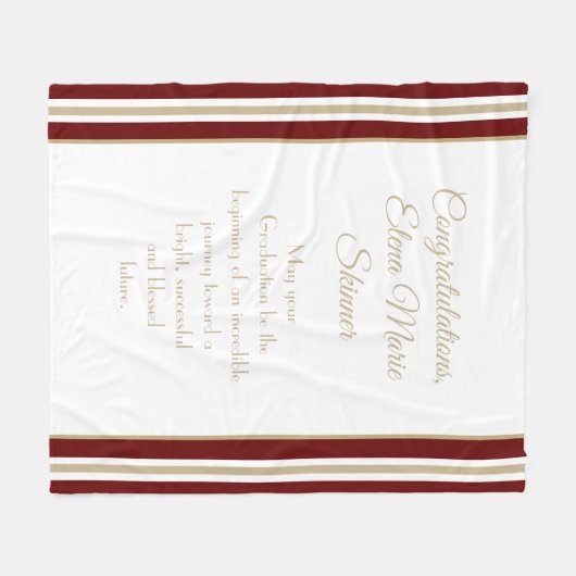 Uniek cadeau! Aangepaste Afstuderen deken (Voorkant (Horizontaal))