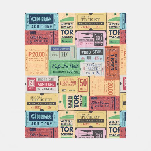 Uniek cadeau Cenima tickets Western rustieke jaren Fleece Deken (Voorkant)