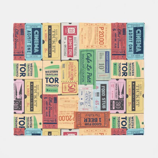 Uniek cadeau Cenima tickets Western rustieke jaren Fleece Deken (Voorkant (Horizontaal))