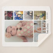 Uniek cadeau voor je fotocollage sherpa deken (Voorkant (horizontaal))