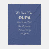 Uniek cadeau voor Oupa, aangepaste namen, Schattig Fleece Deken (Voorkant)