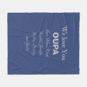Uniek cadeau voor Oupa, aangepaste namen, Schattig Fleece Deken (Voorkant (Horizontaal))