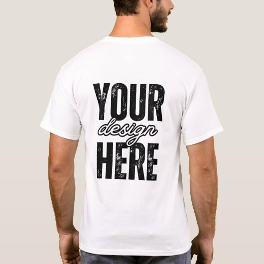 Uniek cadeau: Wit T-shirt op maat met je ontwerp (Achterkant)