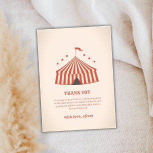 Uniek  Carnaval Circus Big Top Baby shower Bedankkaart
