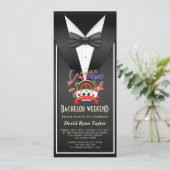 Uniek casino Night Tuxedo Bachelor Weekend Kaart (Staand voorkant)
